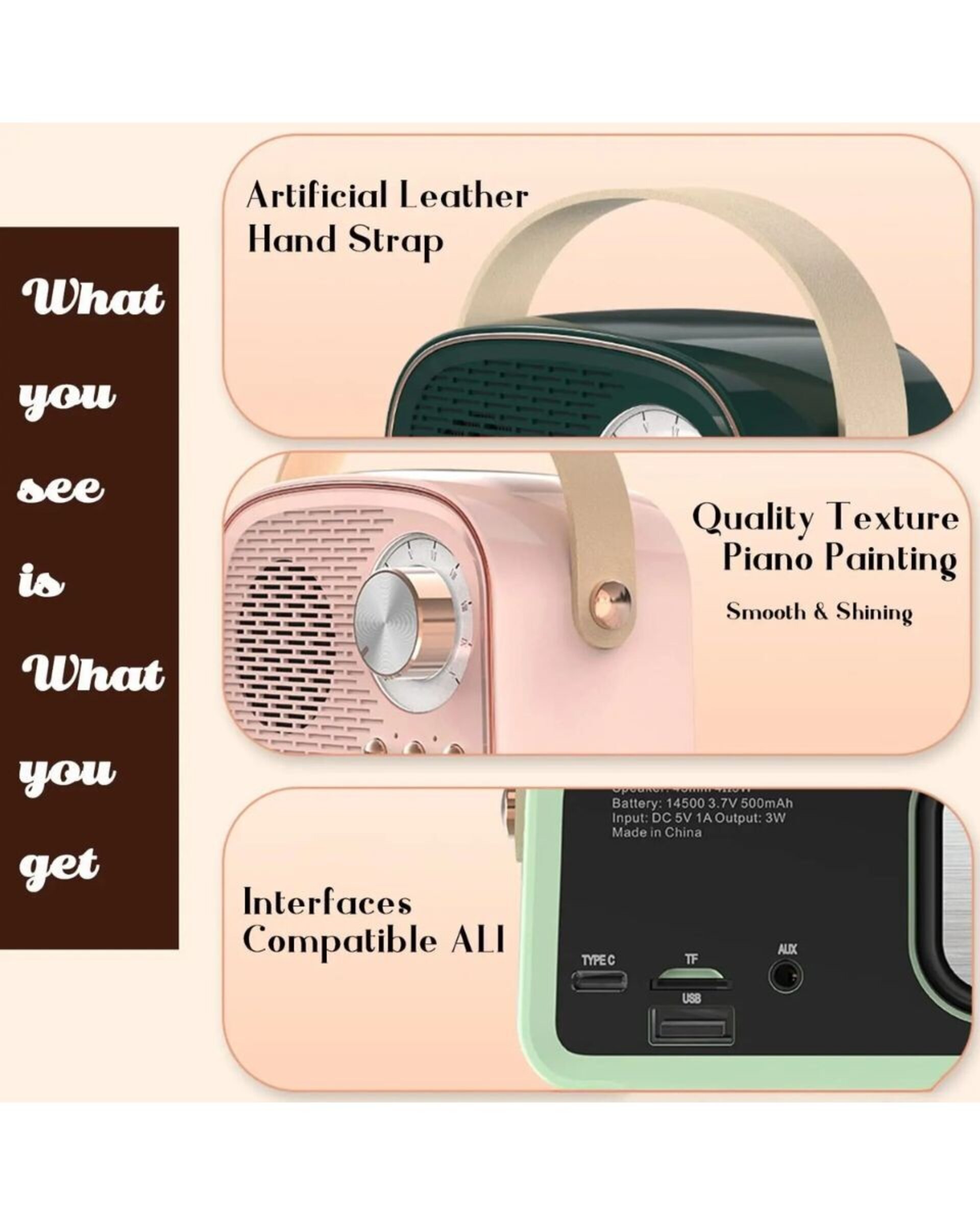 Mini altavoz Bluetooth Retro - ENVIO GRATIS! - 3